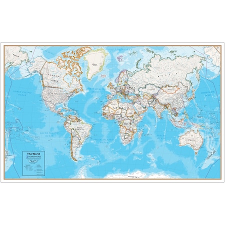 Hemispheres Hemispheres Contemporary Laminated Wall Map, World HM08